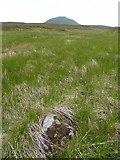 NO2106 : Boulder with rivet near West Lomond by Becky Williamson