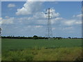 TF4013 : Crop field and pylon, Poplartree Farm by JThomas