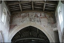 TF0433 : Church of St Andrew, Pickworth: Painted chancel arch by Bob Harvey