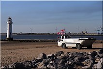 SJ3094 : Lighthouse and amphibious truck, New Brighton by El Pollock
