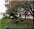 Old anchor at the entrance to the Berthon site in Lymington