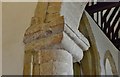TQ3036 : Worth: St. Nicholas' Church: Saxon chancel arch capital left side by Michael Garlick