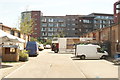 View of flats on the Hertford Union Canal from White Post Lane