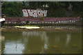 View of a set of teeth on a wall on the Hertford Union Canal