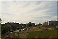 View of a building site from the path leading from the Queen Elizabeth Olympic Park to Hackney Wick