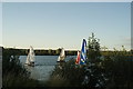 TQ4590 : View of sailing boats on the lake in Fairlop Waters #7 by Robert Lamb
