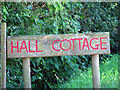 Hall Cottage (name sign)