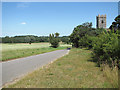 Minor road past All Saints church