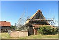 Re-thatching the barn at Leiston Abbey