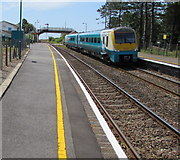 SN3610 : Carmarthen train at Ferryside railway station by Jaggery