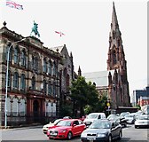 J3375 : Clifton Street Orange Hall and the Carlisle Memorial Methodist Church by Eric Jones