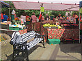 SP9211 : The Yarn-bombed Zebra Seat on Tring's Market Day by Chris Reynolds