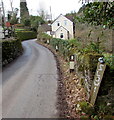 Skull-topped SLOW! sign, Whitebrook