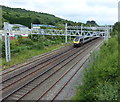 Train heading north along the Crewe to Derby railway line