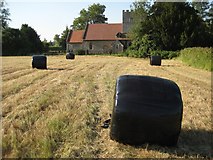 SO8742 : Haylage bales, Earl's Croome by Philip Halling