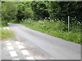 Junction of lanes and footpath at Goose Green