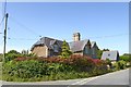 Hedges and houses at Battisborough Cross