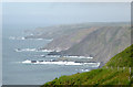 SS2222 : Cliff coastline near Elmscott, Devon by Roger  D Kidd