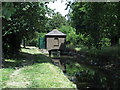 The New River west of the sluice house by Newnton Close, N4