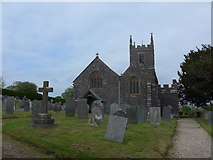 SS5937 : St Peter, Shirwell: churchyard (i) by Basher Eyre