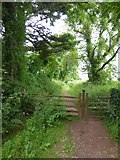 SX9167 : Footpath gate on Great Hill  by David Smith