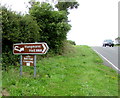 Hangmans Hall B&B and Bell Tent Glamping signs, Kingsfold