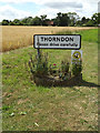 TM1469 : Thorndon Village Name sign on Rishangles Road by Geographer