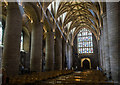 SO8932 : Light beams, Tewkesbury Abbey nave by Julian P Guffogg