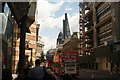 View of the Gherkin and Heron Tower from Queen Victoria Street