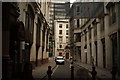 View up Whittington Avenue from Leadenhall Market