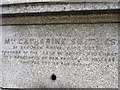 Inscription on the obelisk in Trinity Gardens, Bounds Green Road / Trinity Road, N22