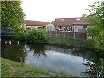 TL1461 : Moat at Bassmead Manor Barns by Richard Humphrey