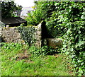 Stone barrier across a public footpath in Catbrook