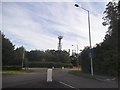 Roundabout and communication tower on Nightingale Lane