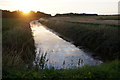 Old Top Cut, Martin Mere, at sunset