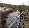 River between bridge and road, Cymmer