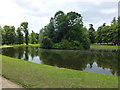 SP6865 : The lake and island at Althorp House by Richard Humphrey