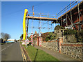 Arundel Road, Seaford, with scaffolding round a house