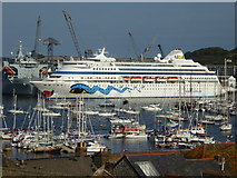 SW8132 : The cruise ship 'AIDAcara' berthed in Falmouth by Rod Allday