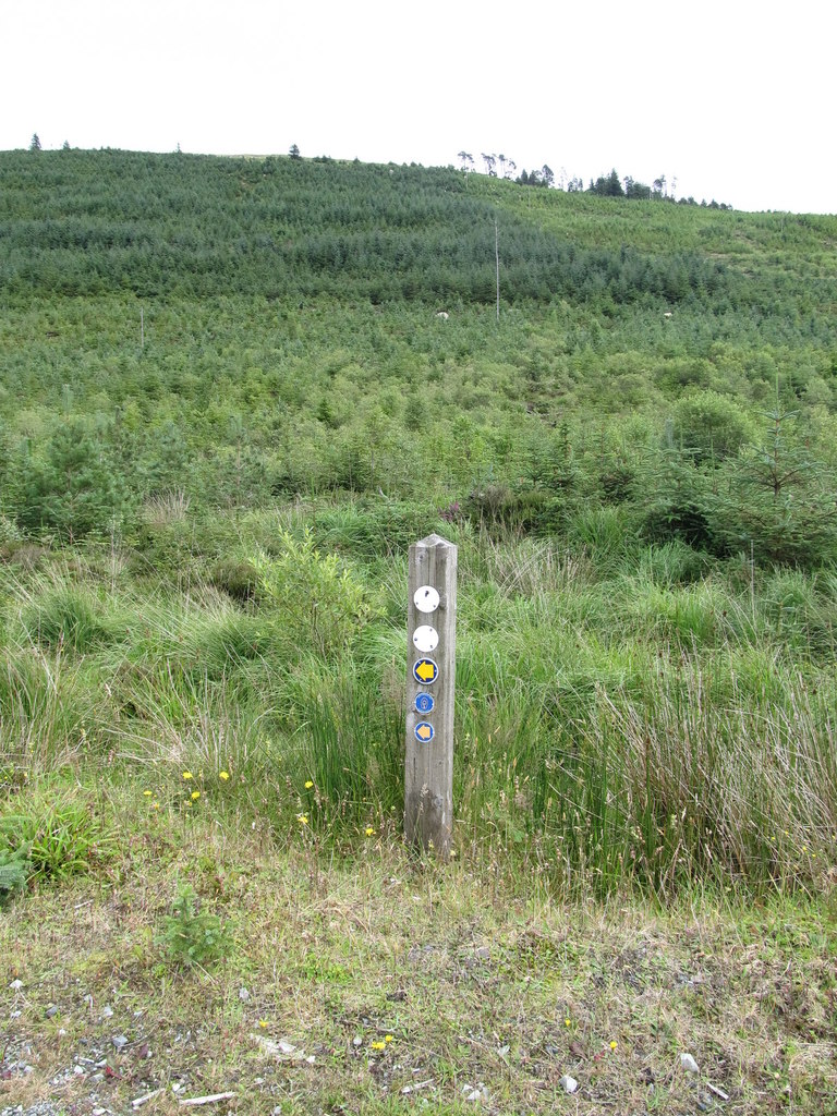Path marker on the Mourne Way/Ulster Way... © Eric Jones cc-by-sa/2.0 ...