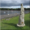 Statue beside the Teifi in St Dogmaels