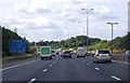SO8751 : M5 southbound at 14 miles to Tewkesbury by J.Hannan-Briggs