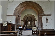 SO4430 : Kilpeck: The parish church of St. Mary and St.David: The unspoilt progression of Norman architecture to the apse by Michael Garlick