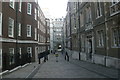 View down Middle Temple Lane towards Victoria Embankment