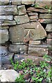 Benchmark on wall of caravan site, Inglewood Road