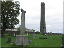 N7212 : Kildare - Round Tower & ancient cross by St Brigid's Cathedral by Colin Park