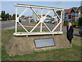 Bailey Bridge panel on plinth in Christchurch