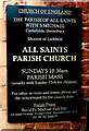 All Saints Parish Church nameboard, Shrewsbury