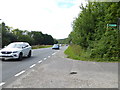 Footpath arrives at the A24 at Ashington