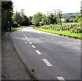 Bowbridge bus stop near the Thrupp village boundary sign, Stroud